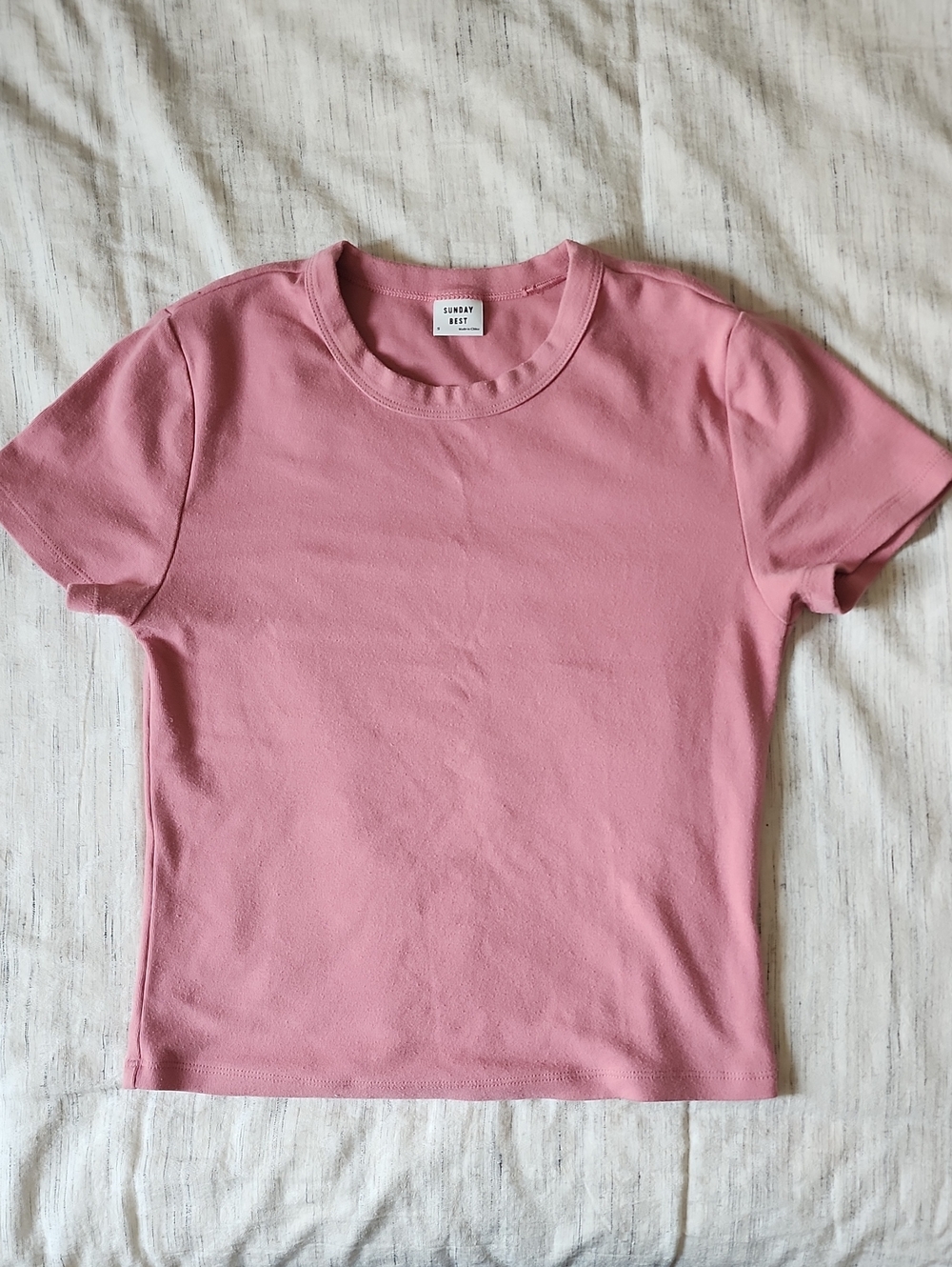 Aritzia/Sunday Best Short Sleeve Crewneck Tee in Dusty Pink